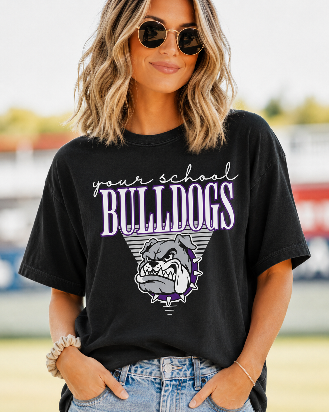 Custom Triangle Striped Mascot Top — design example 1