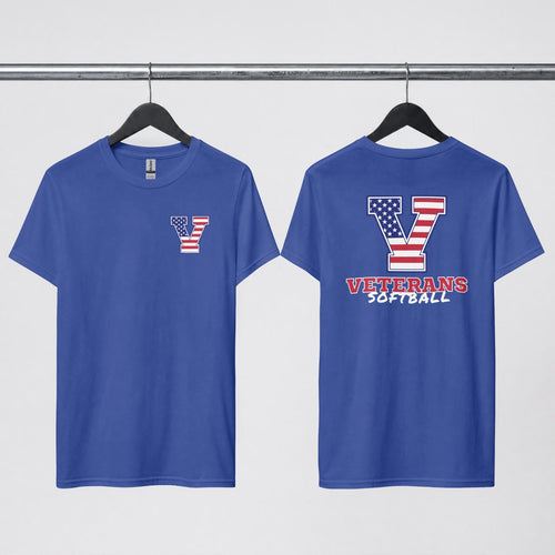 Veterans Softball - Design 10- Front Pocket Logo + Back