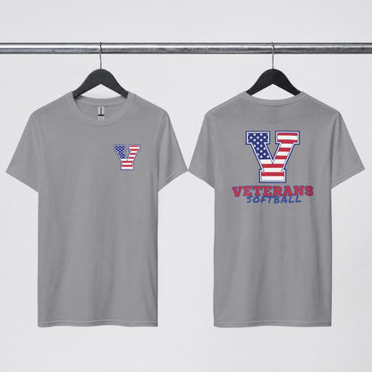 Veterans Softball - Design 10- Front Pocket Logo + Back