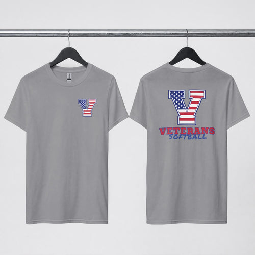 Veterans Softball - Design 10- Front Pocket Logo + Back