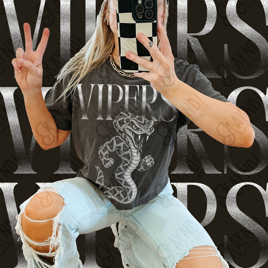 Vipers Halftone Mascot Shirt apparel mockup