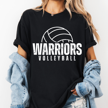 Custom Arched Distressed Volleyball Top — design example 1