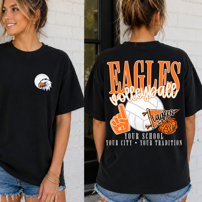 Custom Volleyball School Spirit Mascot Top — design example 1