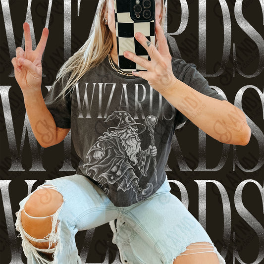Wizards Halftone Mascot Shirt apparel mockup