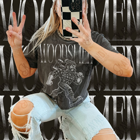 Woodsmen Halftone Mascot Shirt apparel mockup